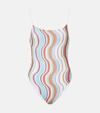 Missoni Wave Lamé Swimsuit In Multicoloured