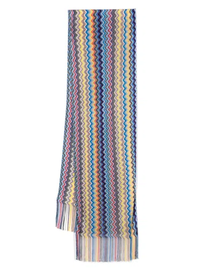 MISSONI MISSONI WAVE MOTIF FRINGED SCARF