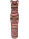 Missoni Wave-motif Maxi Dress In Red