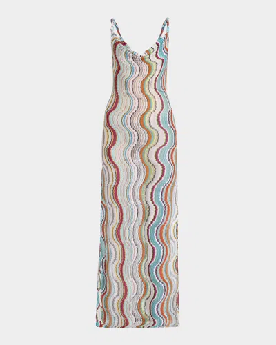 MISSONI WAVE MULTICOLOR CHEVRON MAXI DRESS COVERUP