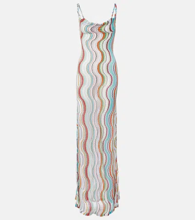 MISSONI WAVE OPEN-BACK LAMÉ MAXI DRESS