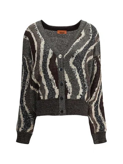 MISSONI WAVE PATTERN BOXY CARDIGAN