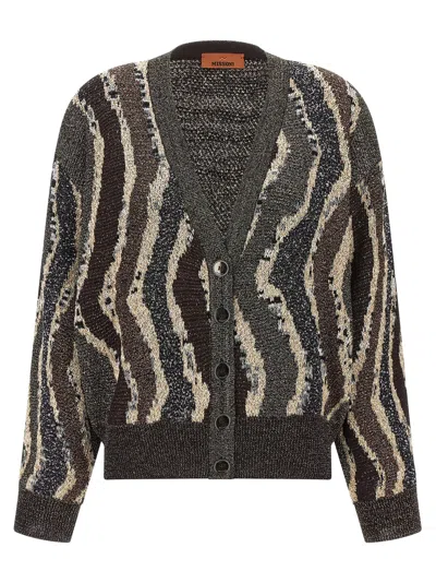 Missoni Wave Pattern Cardigan Sweaters And Cardigans Multicolor In Blue