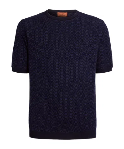 Missoni Wave-pattern Crew-neck T-shirt In Black