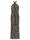Missoni Halterneck Maxi Dress With Wave Pattern In Multi
