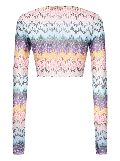 Missoni Wave-pattern Long-sleeve Top In Multi
