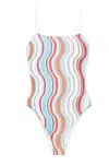 Missoni Light Blue One Piece With Vibrant Wave Pattern