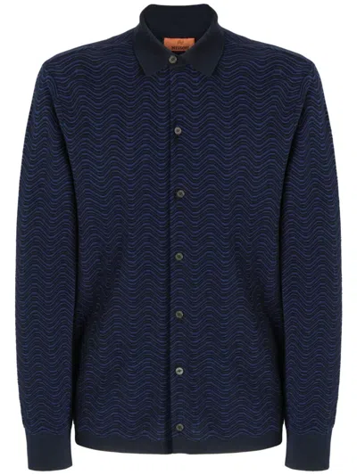 Missoni Wave-pattern Shirt In Blue
