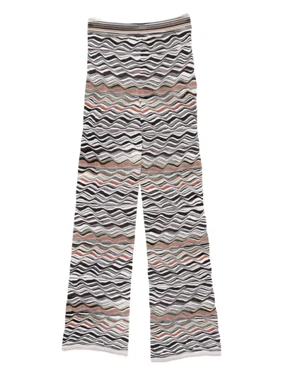 Missoni Wave-pattern Straight-leg Trousers In Multi