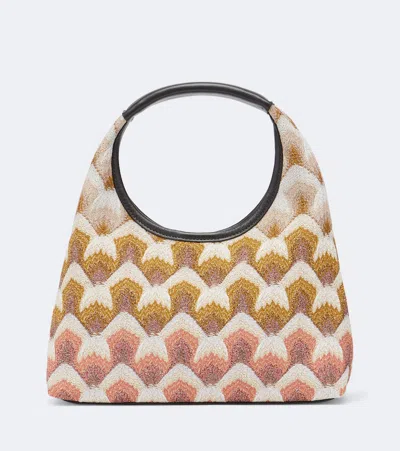 Missoni Wave Small Lamé Top-handle Bag In Brown