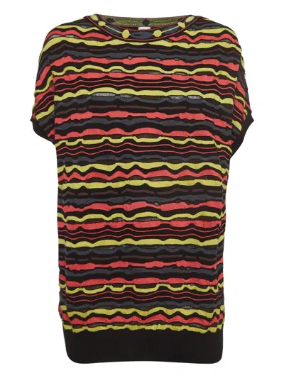 Pre-owned Missoni Wave-stripe Top In Black