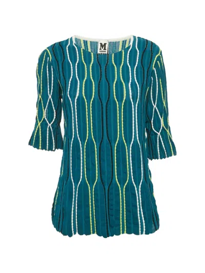 Pre-owned Missoni Wave-pattern T-shirt In Green