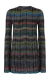 Missoni Wavy Checkered Loom Knit Sweater In Multi