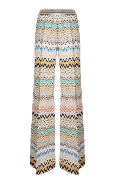 Missoni Wavy Pattern Wide-leg Raschel Pants In Multi