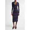 Missoni Wavy Stripe Long Sleeve Raschel Knit Midi Dress In Brown