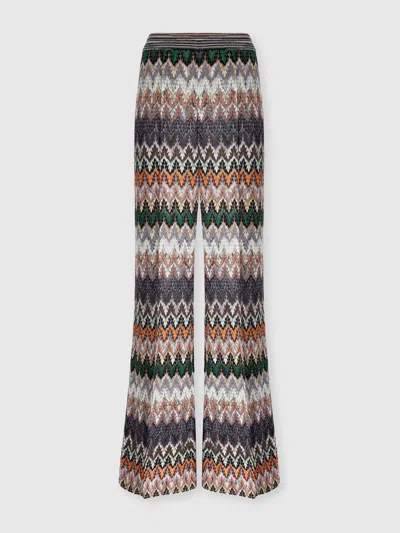 Missoni Weite Lamé-viskose-hose Aus Baumwolle Mit Spitzenmotiv