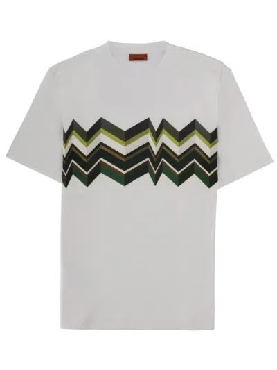Missoni Zigzag Cotton Lightweight Printed T-shirt In White