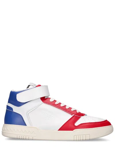 Missoni White High Sneakers With Blue Red Details In Multi