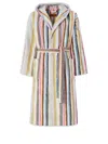 MISSONI WHITE MOONSHADOW STRIPED COTTON BATHROBE