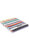 Missoni White Riverbero Cotton Beach Towel In Red