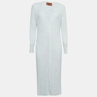 Pre-owned Missoni White Sequined Knit Midi Dress It 44