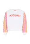 Missoni White Sweatshirt For Girl With Logo In White