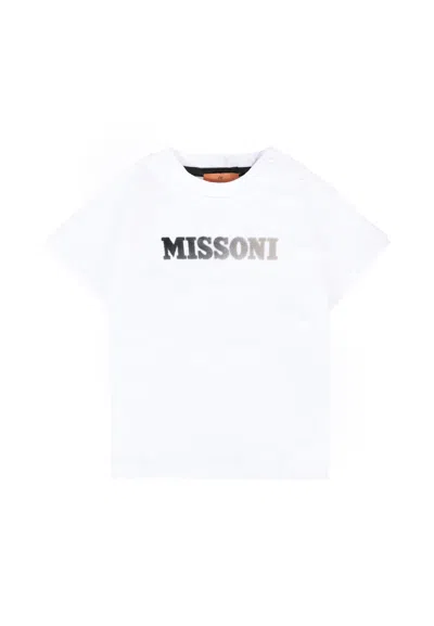 MISSONI WHITE T-SHIRT FOR BABY BOY WITH LOGO