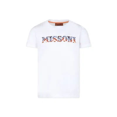 Missoni Kids' White T-shirt For Boy With Logo
