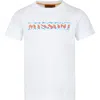 MISSONI WHITE T-SHIRT FOR GIRL WITH LOGO