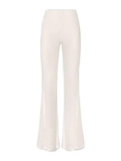 Missoni White Viscose Pants In Pink