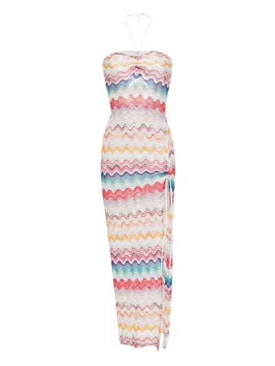 Missoni White Zigzag Pattern Long Cover-up For Women