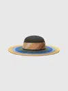 Missoni Wide Brim Straw Hat With Logo Scarf