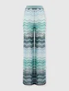 Missoni Chevron-pattern Trousers In Blue