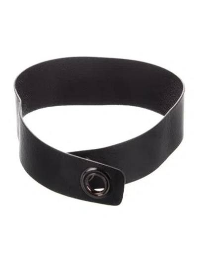 Pre-owned Missoni Wide Leather Waist Belt In Black