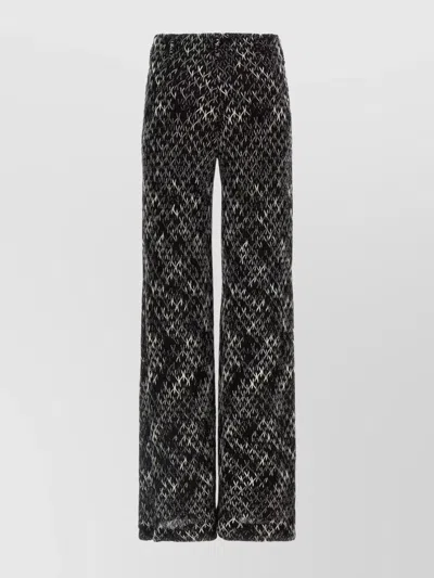 Missoni Crochet-knit Space-dyed Wool-blend Wide-leg Pants In Black