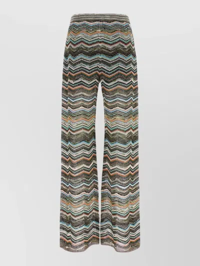Missoni Wide Leg Lounge Trousers Zigzag Pattern In Multi