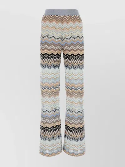 MISSONI WIDE-LEG PANT WITH EMBROIDERED CHEVRON PATTERN