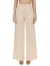 Missoni Wide Leg Chevron Pattern Sheer Trousers In Ivory