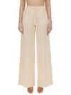 Missoni Wide Leg Chevron Pattern Sheer Trousers In Ivory