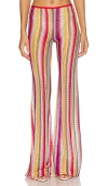 Missoni Multi Color Multicolor High-waisted Flared Trousers In Multicolor Red Stripes