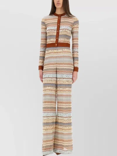 Missoni Wide Leg Trousers With Fringed Zig Zag