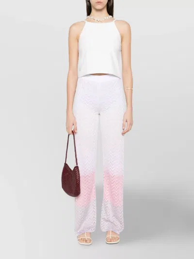 Missoni Wide-leg Trousers With Ombre Sheer Fabric In White