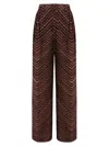 Missoni Wide-leg Trousers With Unique Zigzag Pattern In Brown