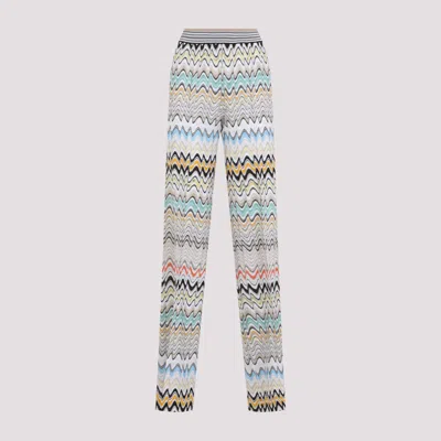Missoni Wide Zigzag Viscose And Cotton Trousers In Multi