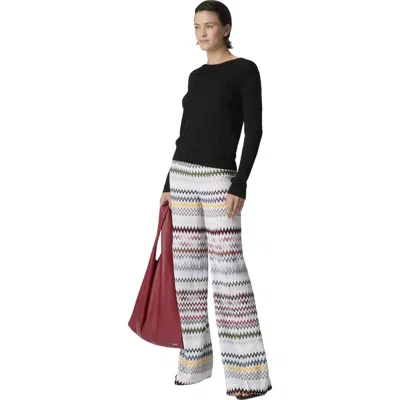 Missoni Wide-leg Trousers In Viscose And Cotton Zig Zag In Multi