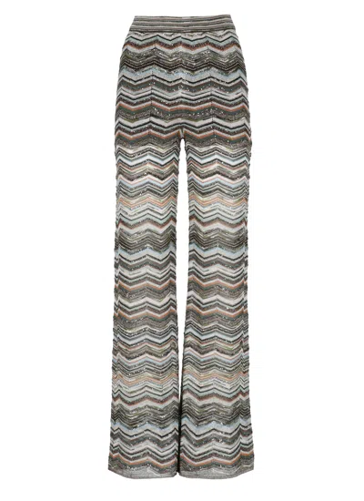 Missoni Wide-leg Viscose Pants With All-over Multicolor Lurex Pattern