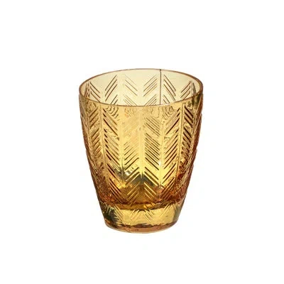 Missoni Wine Glasses Zig Zag Set Of 6 9.8 Oz, Diam. 3.25", H 3.75" In Yellow