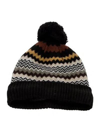 Pre-owned Missoni Winter Knit Beanie In Black