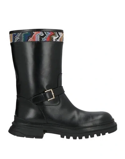 Missoni Woman Ankle Boots Black Size 8 Calfskin