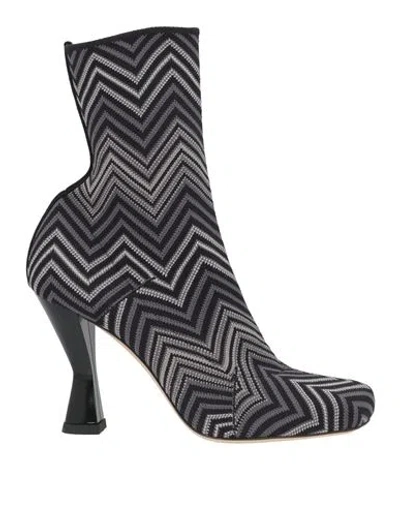 Missoni Woman Ankle Boots Slate Blue Size 7 Textile Fibers In Multi
